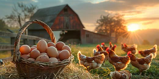 Pastured eggs in a basket