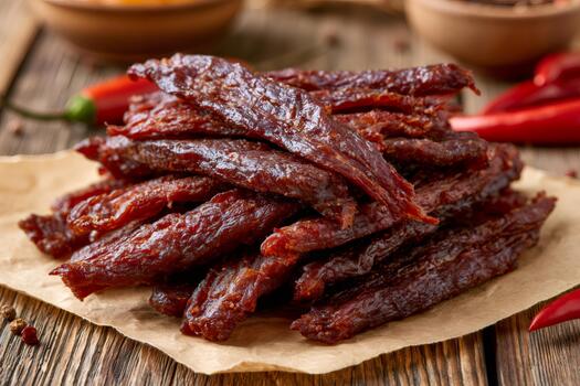 Grass-fed beef jerky from Rural Valley Farms, zero sugar and no nitrates