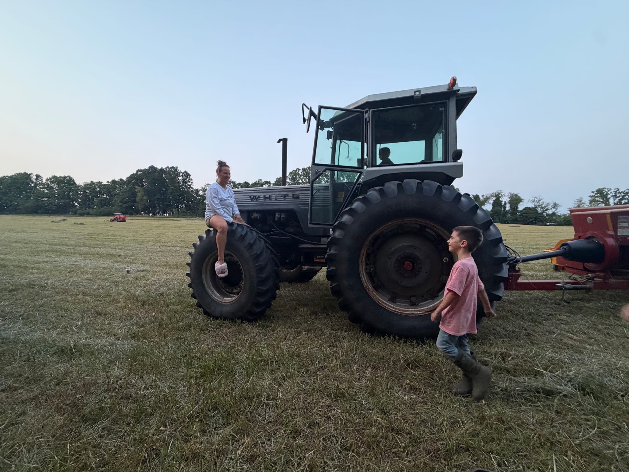 The visiting family spending the afternoon at Rural Valley Farms in Washington County PA after hay season